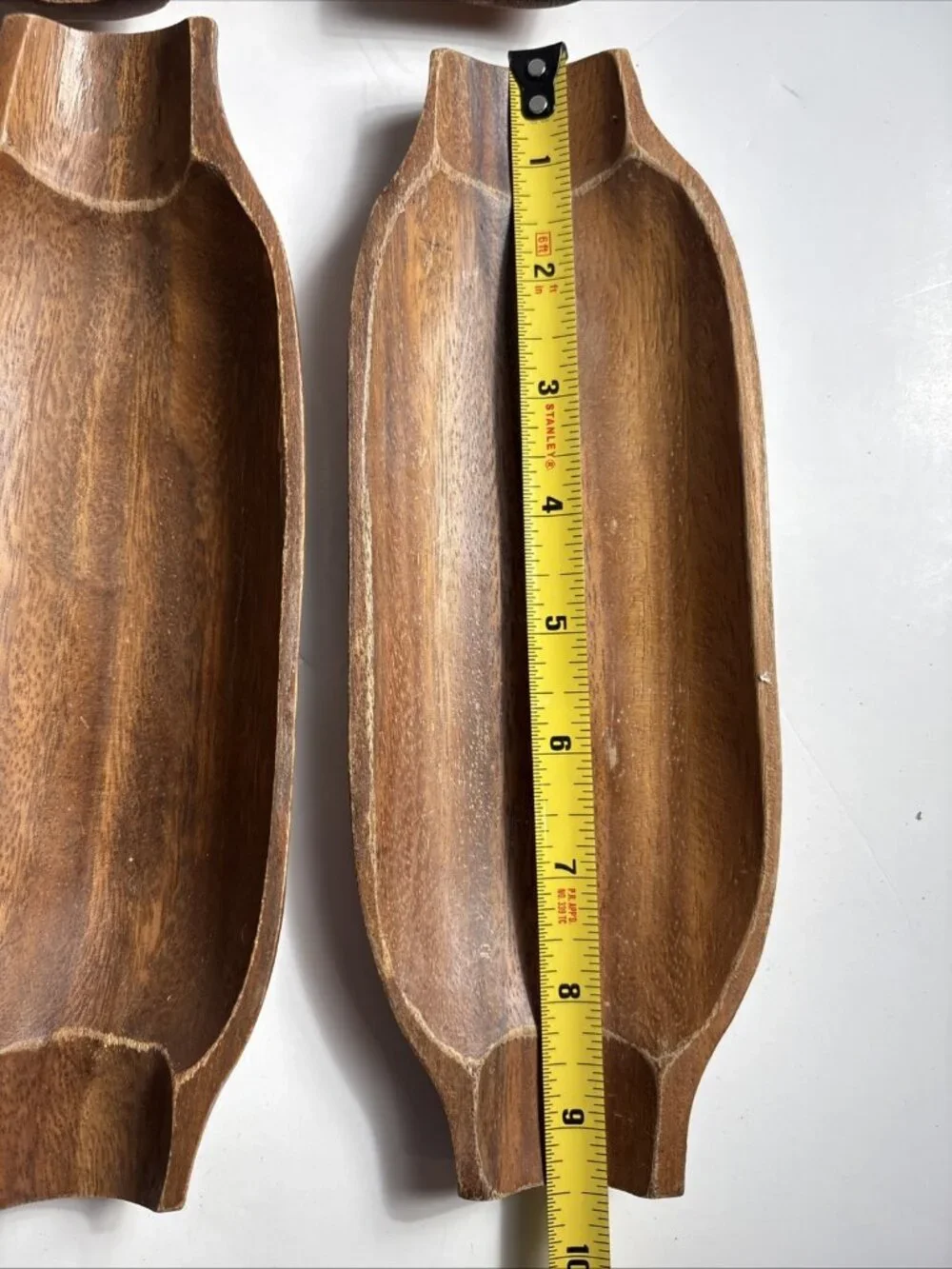 LOT of 6 Vintage CORN ON THE COB SERVING DISHES ~ Wood ~ 1950s